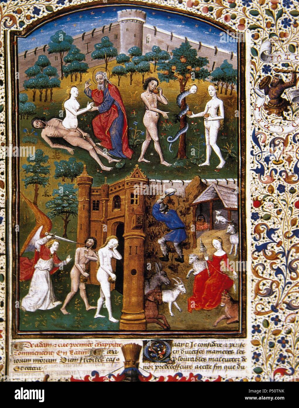 The creation of Eve. Meeting of Adam and Eve with the serpent. The