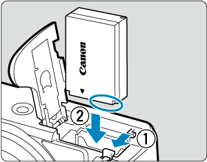 キヤノン：製品マニュアル｜EOS Kiss M2｜バッテリーとカードを入れる