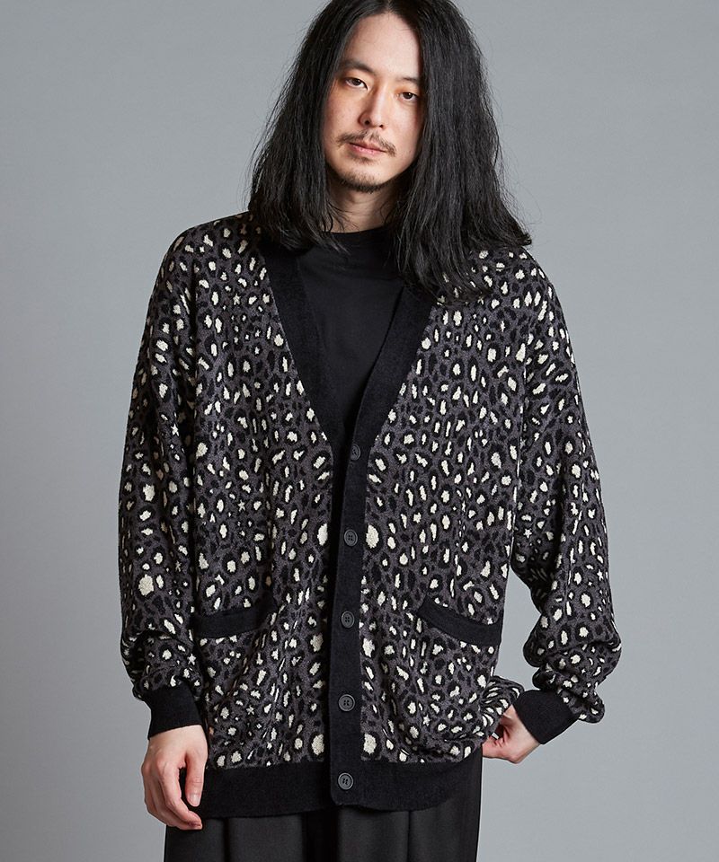 50%OFF【NO ID.(ノーアイディー)】 ﾚｵﾊﾟｰﾄﾞｼﾞｬｶﾞｰﾄﾞC-D カーディガン