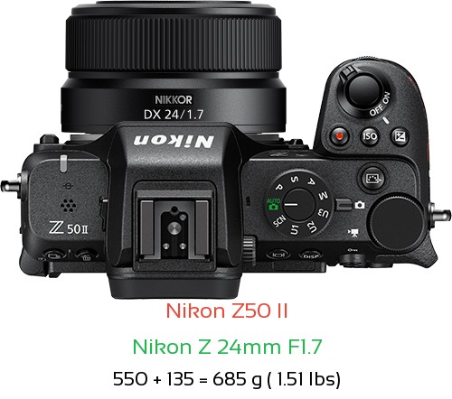 Nikon Z50 II Camera and Nikon Z 24mm F1.7 Lens