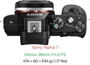 Sony A7 Camera and Sony E 20mm F2.8 Lens