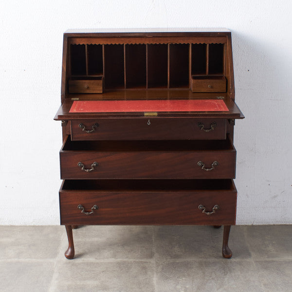 65007]英国 アンティーク ライティング ビューロー 猫脚