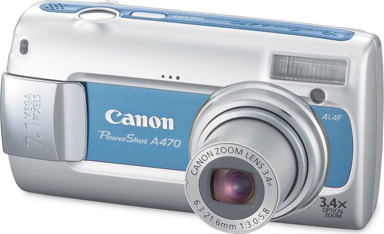 Canon PowerShot A470 (Gray) 7.1-megapixel digital camera with 3.4X