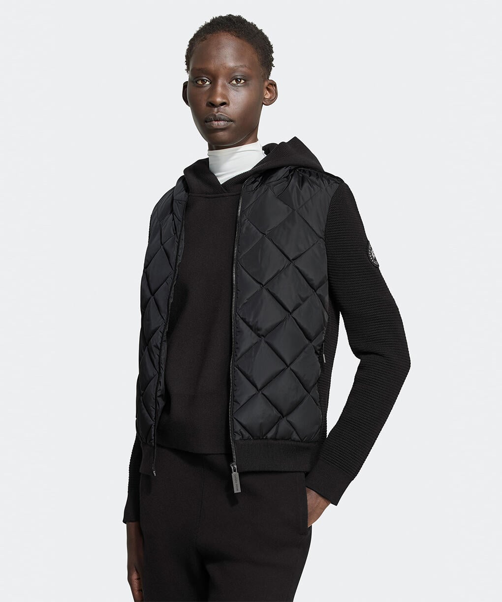 ハイブリッジ キルテッド ニット フーディー ブラックレーベル(6800LB