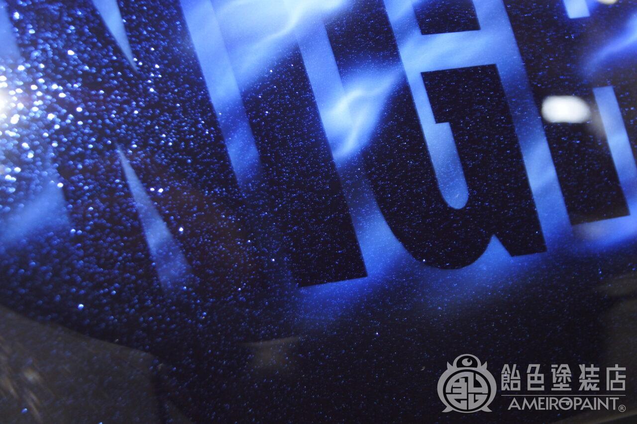 ナイトスターのエアクリーナーカバーへエアブラシとキャンディフレーク