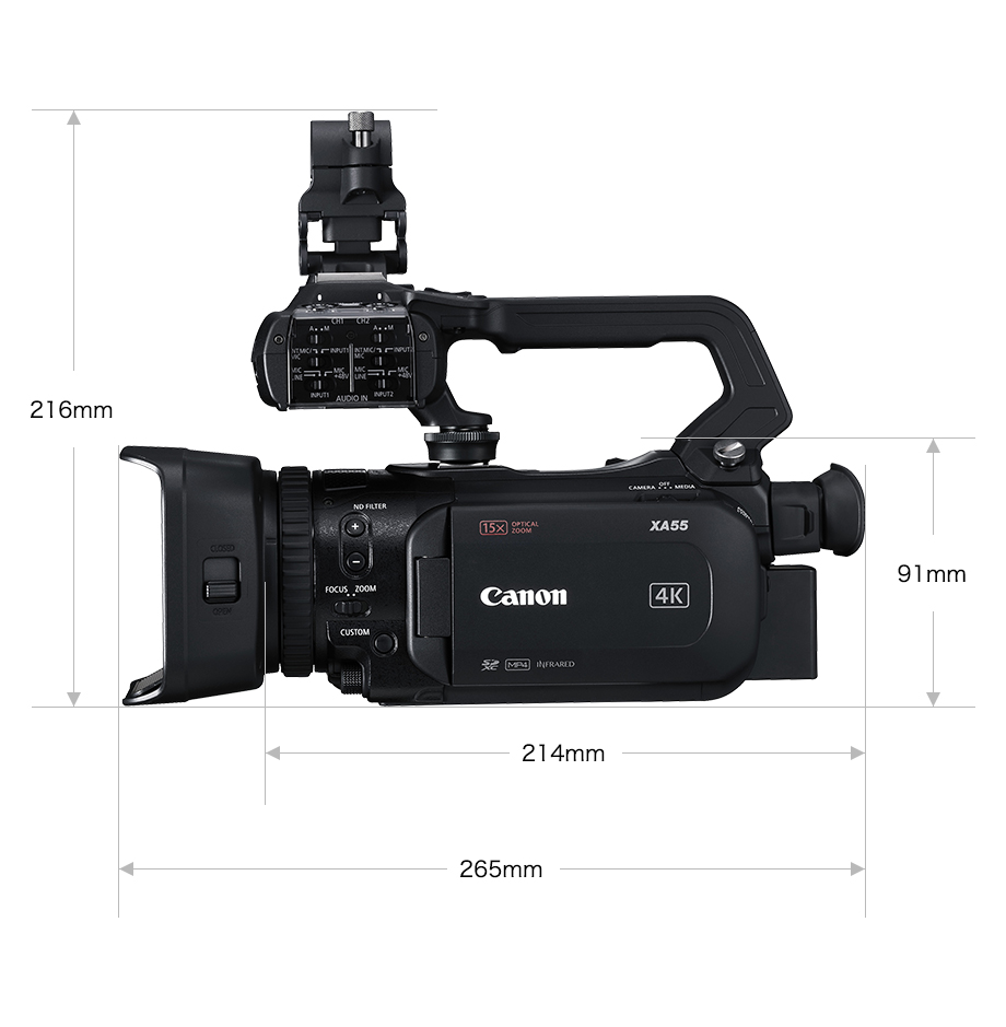 外観 XA55：業務用デジタルビデオカメラ｜法人｜キヤノンMJグループ