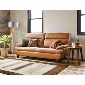 大塚家具 [3人掛]ソファ「ルーニー SD-344」半革キャメル色 #M-02【※AR