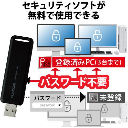 エレコム ESD-EMB1000GBK 外付けSSD 1TB USB3.2 Gen2 ブラック