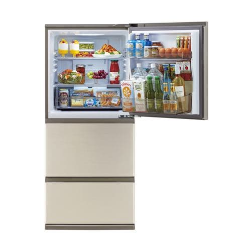 アクア 冷蔵庫 262L 右開き 3ドア 幅60cm 真ん中冷凍室 独立野菜室