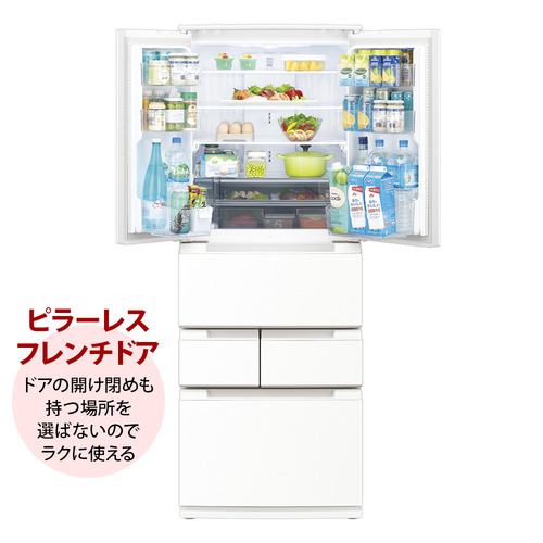 シャープ 冷蔵庫 429L 観音開き 6ドア 幅65cm メタルドア 大容量冷凍室