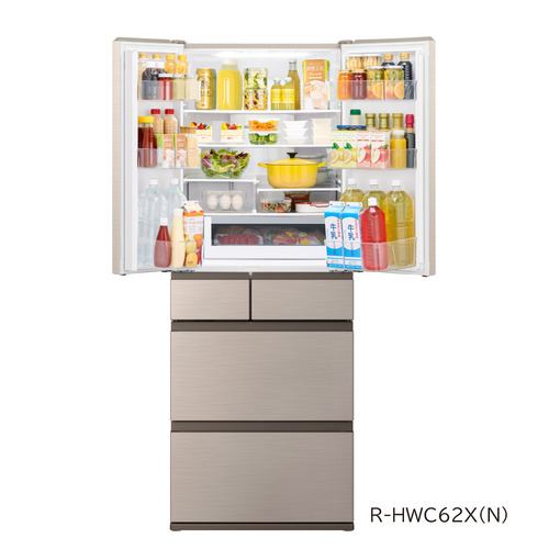 日立 冷蔵庫 617L 観音開き 6ドア 幅68.5cm ひろin冷凍プラス まるごと