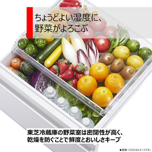 東芝 GR-V36SC(WU) 3ドア冷蔵庫 (356L・右開き) マットホワイト