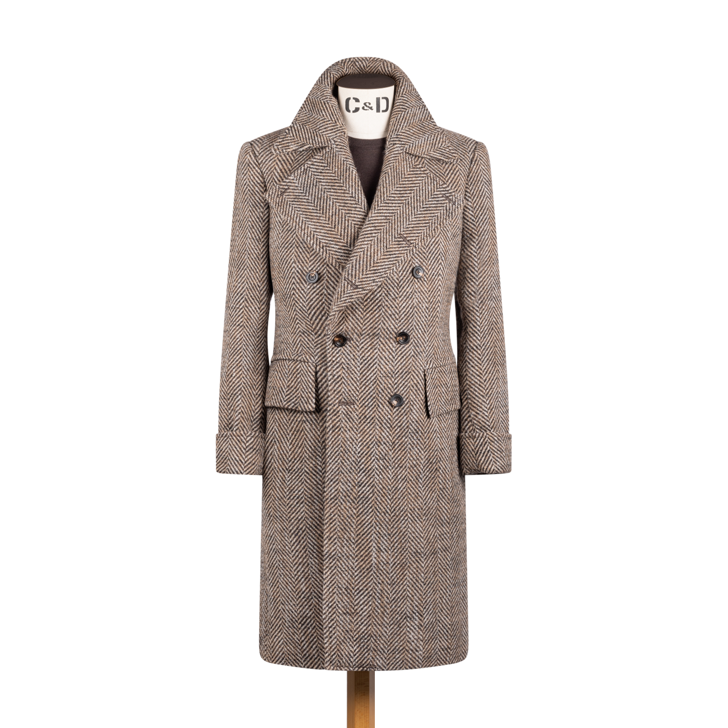 Greatcoat in Brown Herringbone Wool – Cad & The Dandy New York