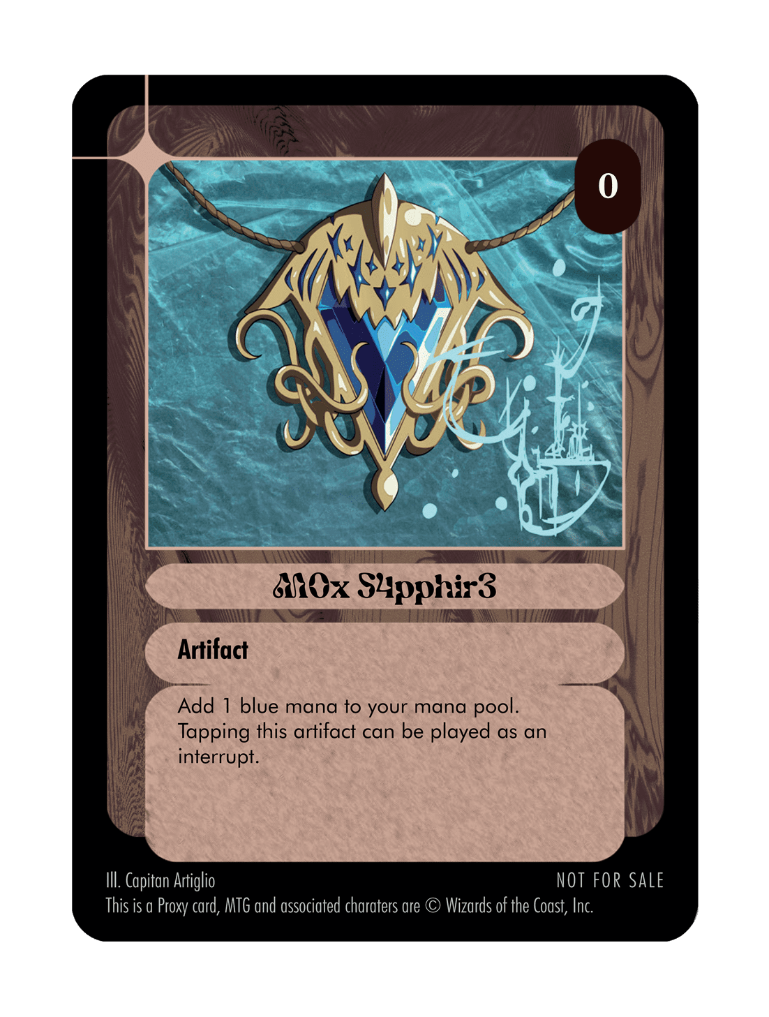 Mox Sapphire - Magic the Gathering Proxy card -