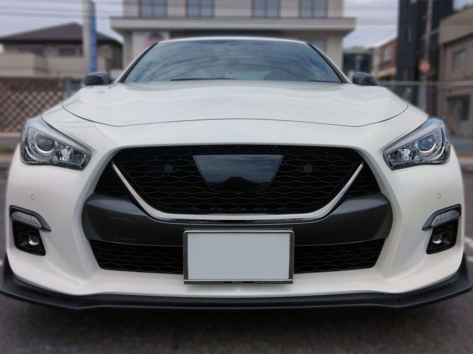 Tint+ 日産 スカイライン V37 後期 フロントエンブレム 用 (☆ブラック