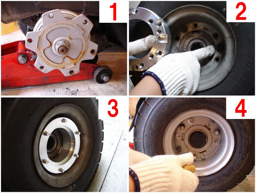 ホンダジャイロ用 純正ホイールワイド用ホイールスペーサー70mm品番122