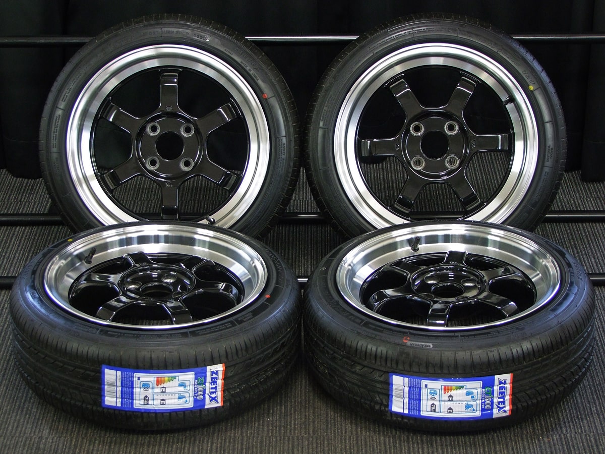 PDW XSW Type-6S 15×7J(+35)PCD100-4H 中古 ブラック&リムポリッシュ