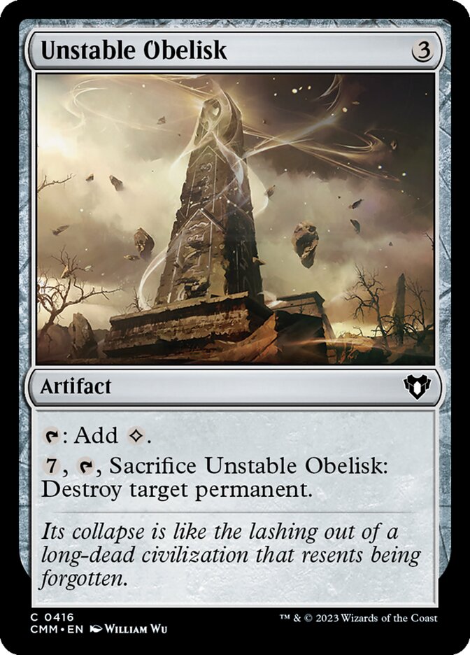 Unstable Obelisk · Commander Masters (CMM) #416 · Scryfall Magic