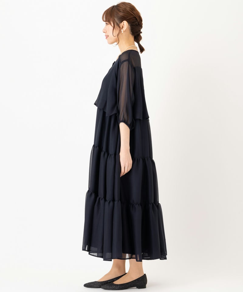 DIANA ダイアナ グリッターチュールフラットシューズ ブラック系