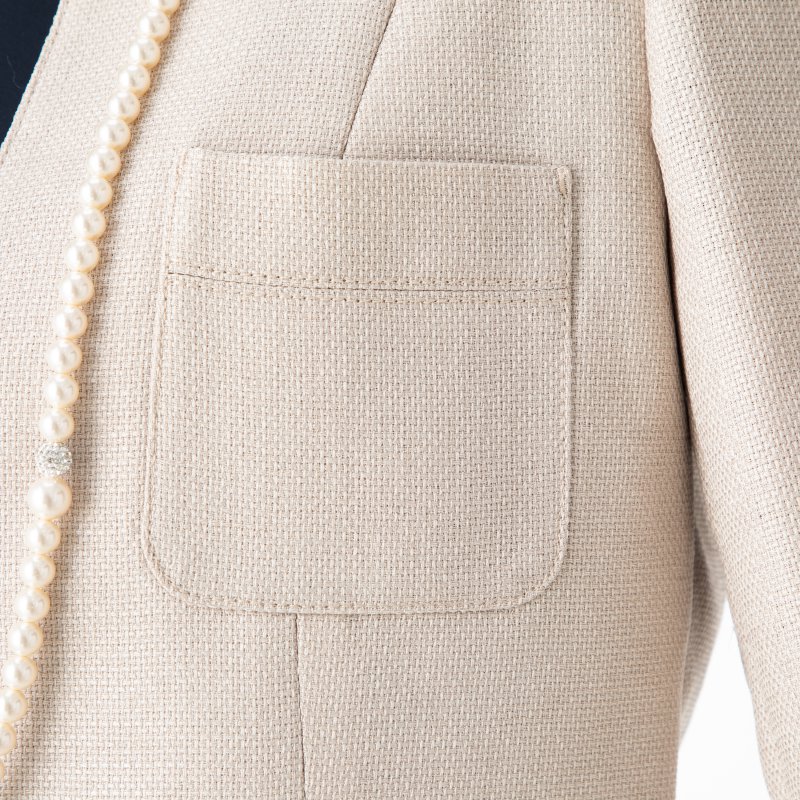 ANAYI アナイ ノーカラージャケット ベージュ系 | 結婚式パーティーの