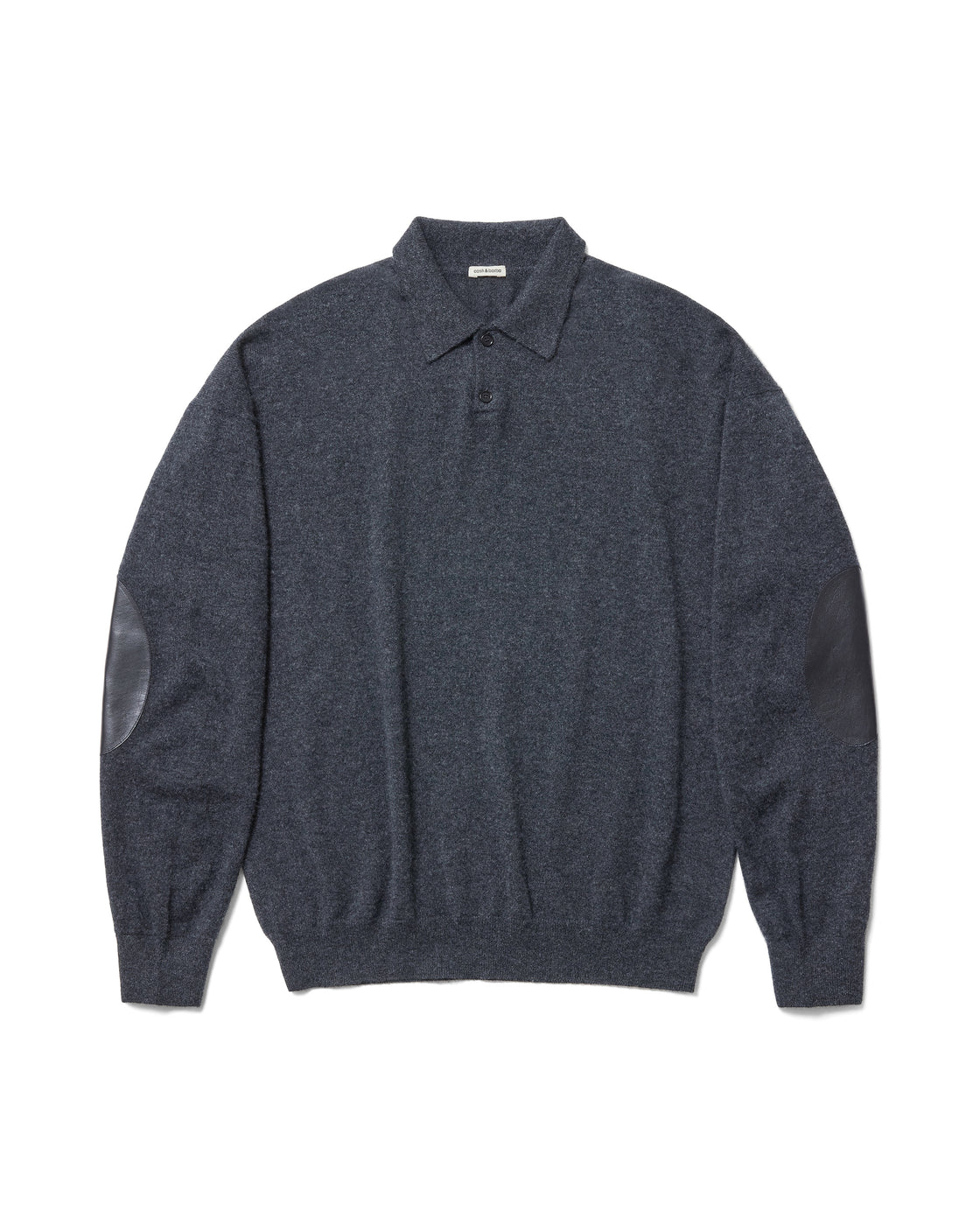 モンゴリアンカシミヤ エルボーパッチ ポロ, Top Gray – cash & barba
