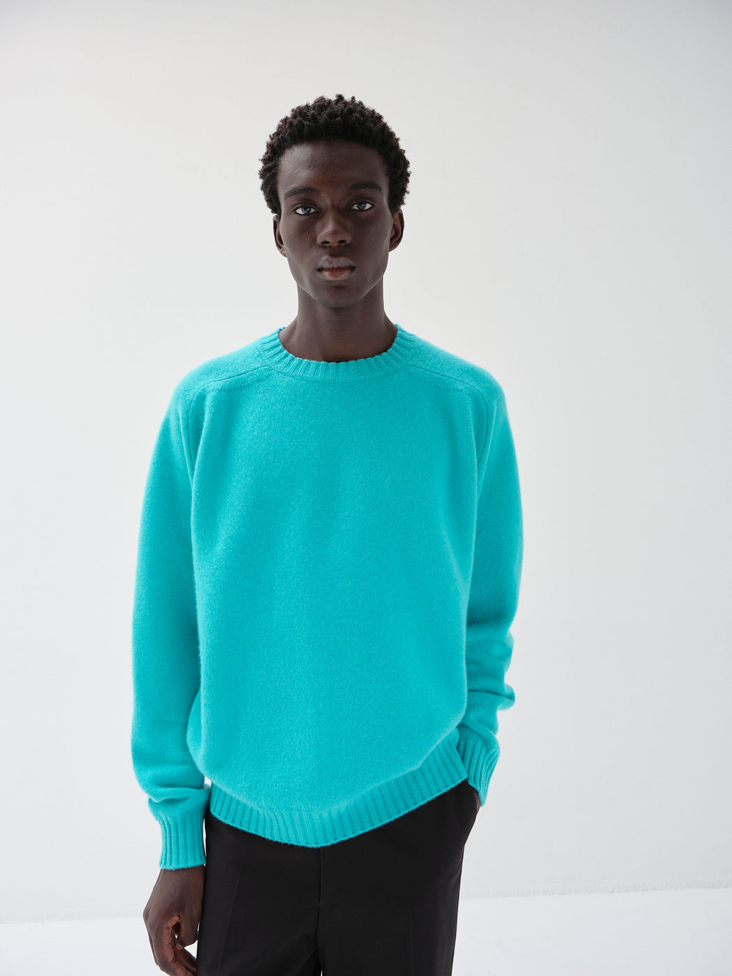 キャッシュベイビー クルーネック ニット, T Blue – cash & barba