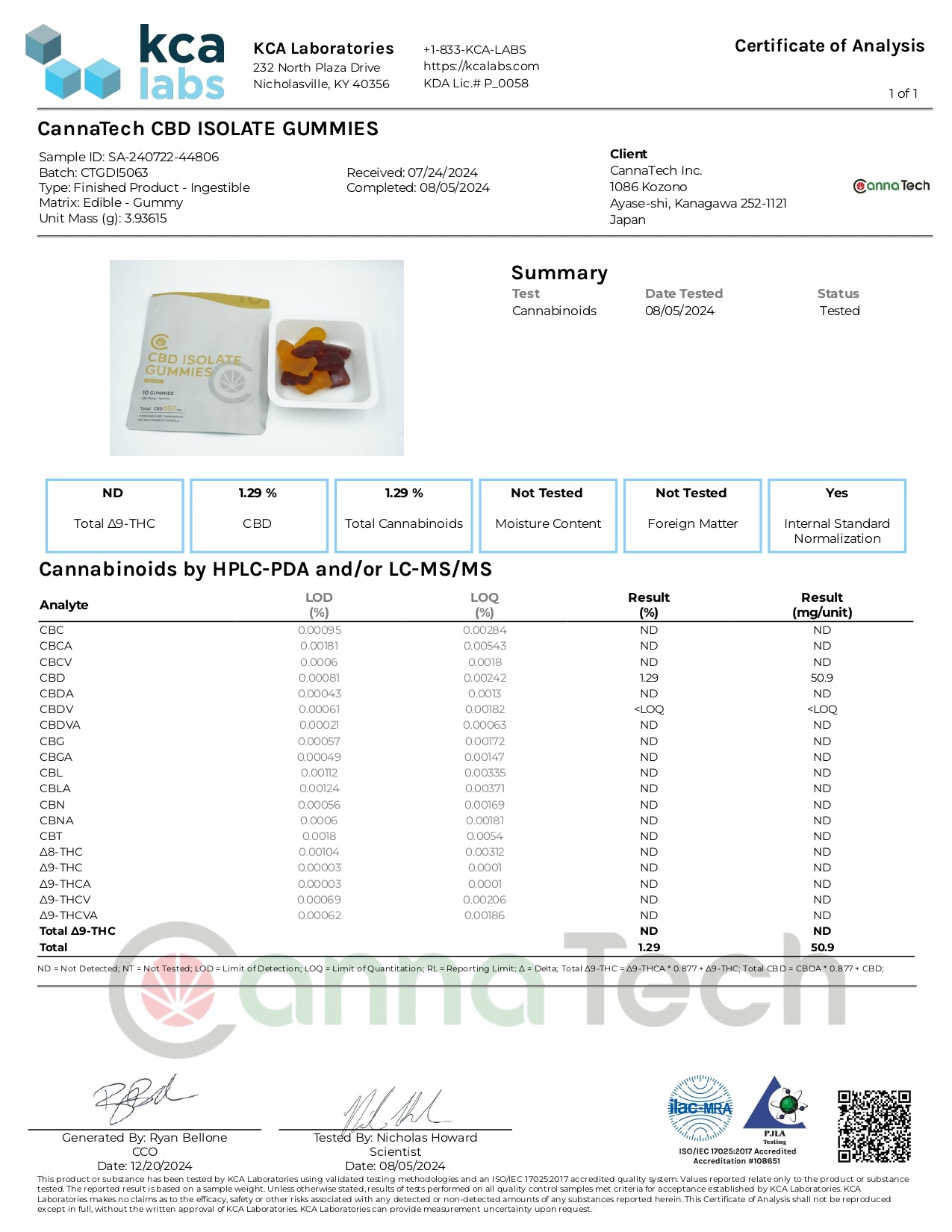 アイソレート CBD グミ ( CBD 50mg /粒) 60粒 CBD 3000mg or 10粒 CBD