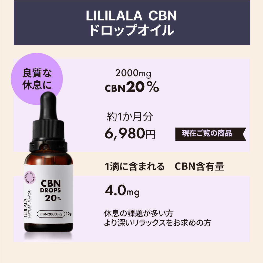LILILALA CBN 20% オイル10g （ CBN 2000mg ） – CBD by CannaTech