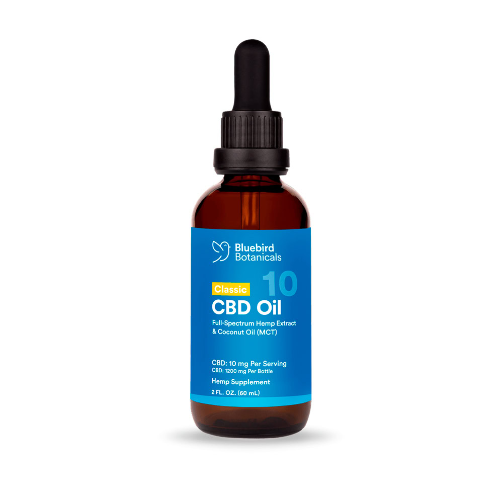 Bluebird Botanicals, Classic CBD Oil 10mg, Full Spectrum, Natural