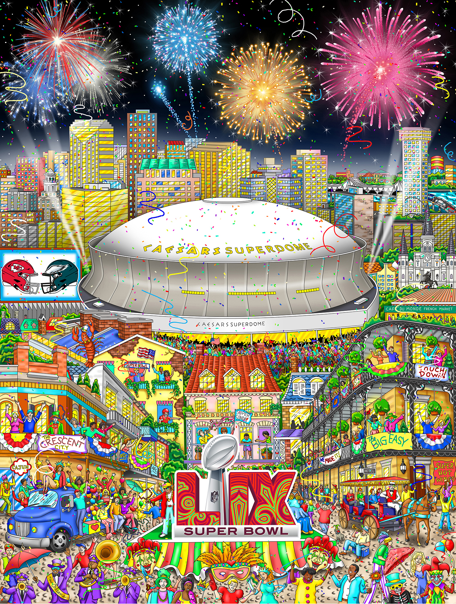 Superbowl 59 LIX New Orleans PR- Chiefs v. Eagles - Central Galleries