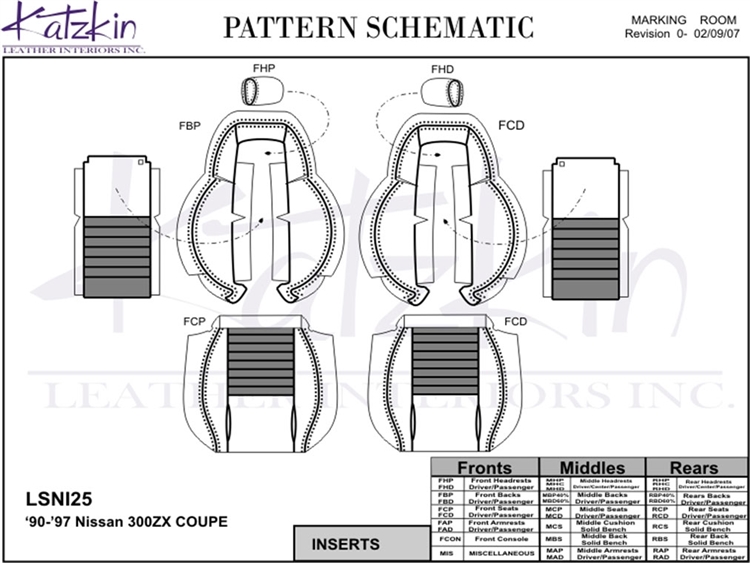 Nissan 300zx Coupe Katzkin Leather Seats, 1990, 1991, 1992, 1993