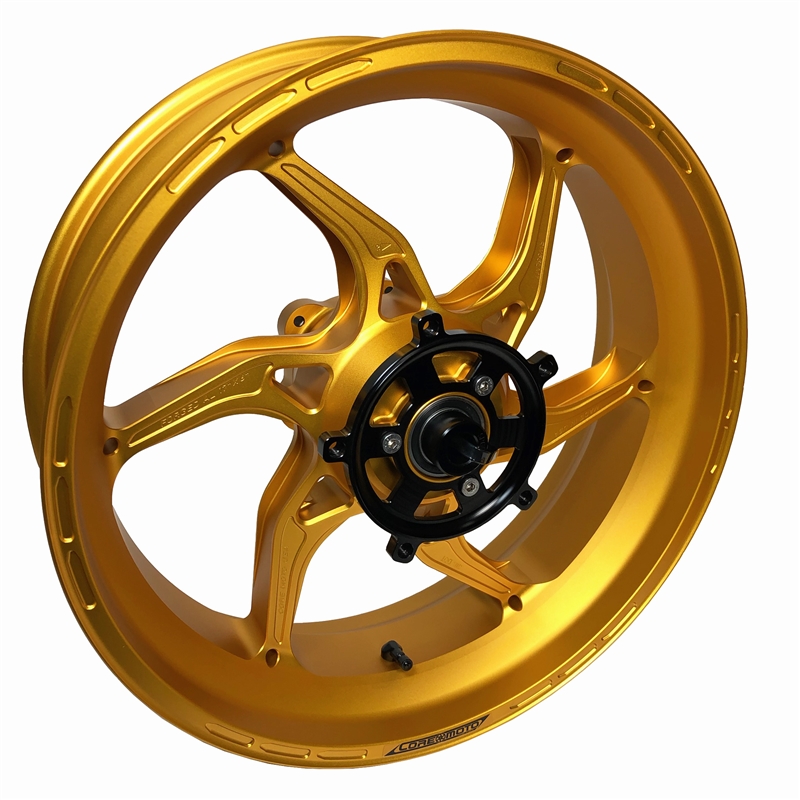 Satin Gold Core Moto Apex-6 Lightest forged motorcycle wheels for ZX14