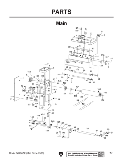 Parts for G0458ZX 18