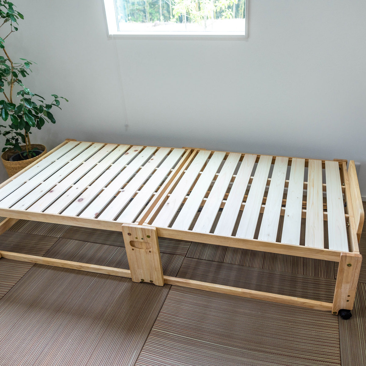 中居木工 ひのきスノコベッド ハイタイプ S NA 〔幅94.5×長さ201×高さ