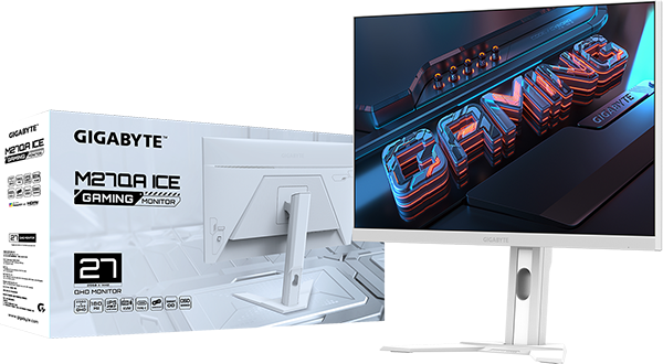 GIGABYTE M27QA ICE】27インチ・QHD対応！180Hz＆HDRの白いフレームが