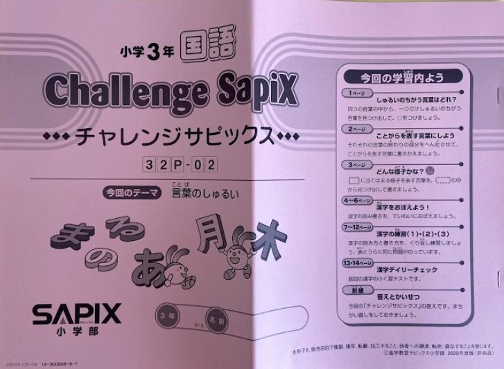 サピックス教材3年生と2年生の比較及び1年間を振り返り感じたこと