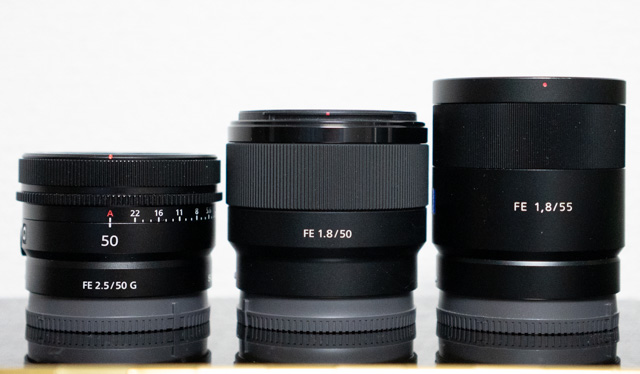 FE50mmF2.5G と50mmF1.8と55mmF1.8の画質比較 - fortia's レビュー