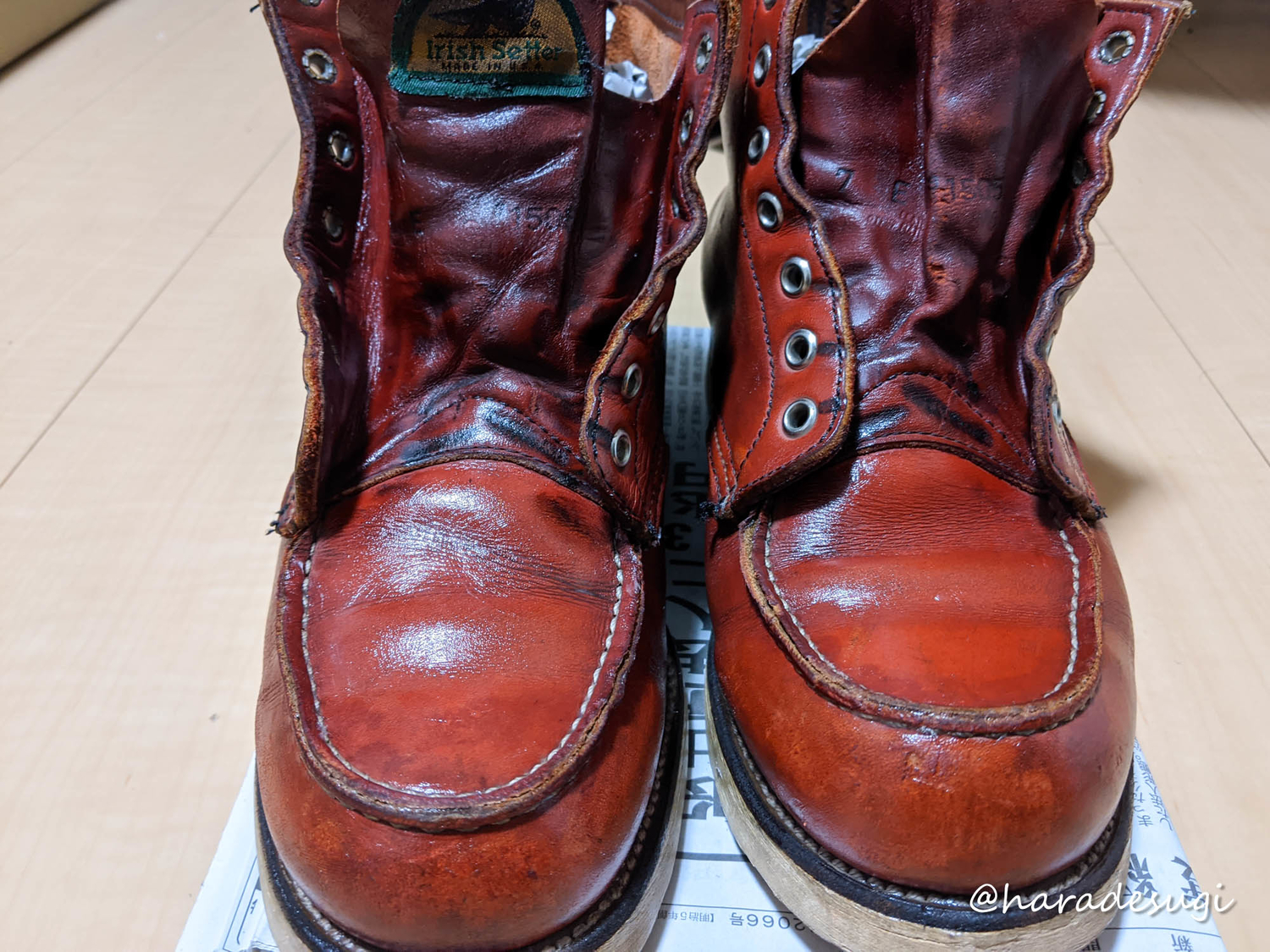 20年以上前に購入したボロボロのレッドウィング アイリッシュセッター