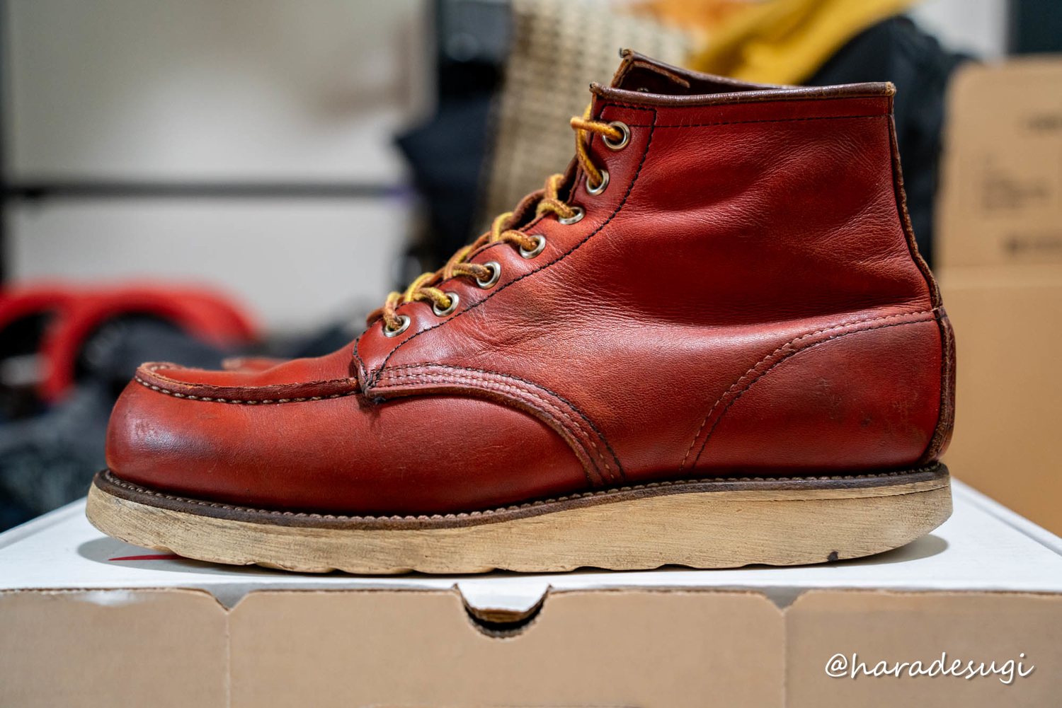 20年以上前に購入したボロボロのレッドウィング アイリッシュセッター