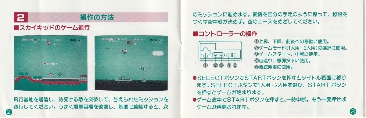 スカイキッド』1986年／ファミコン - レトロゲームの説明書保管庫