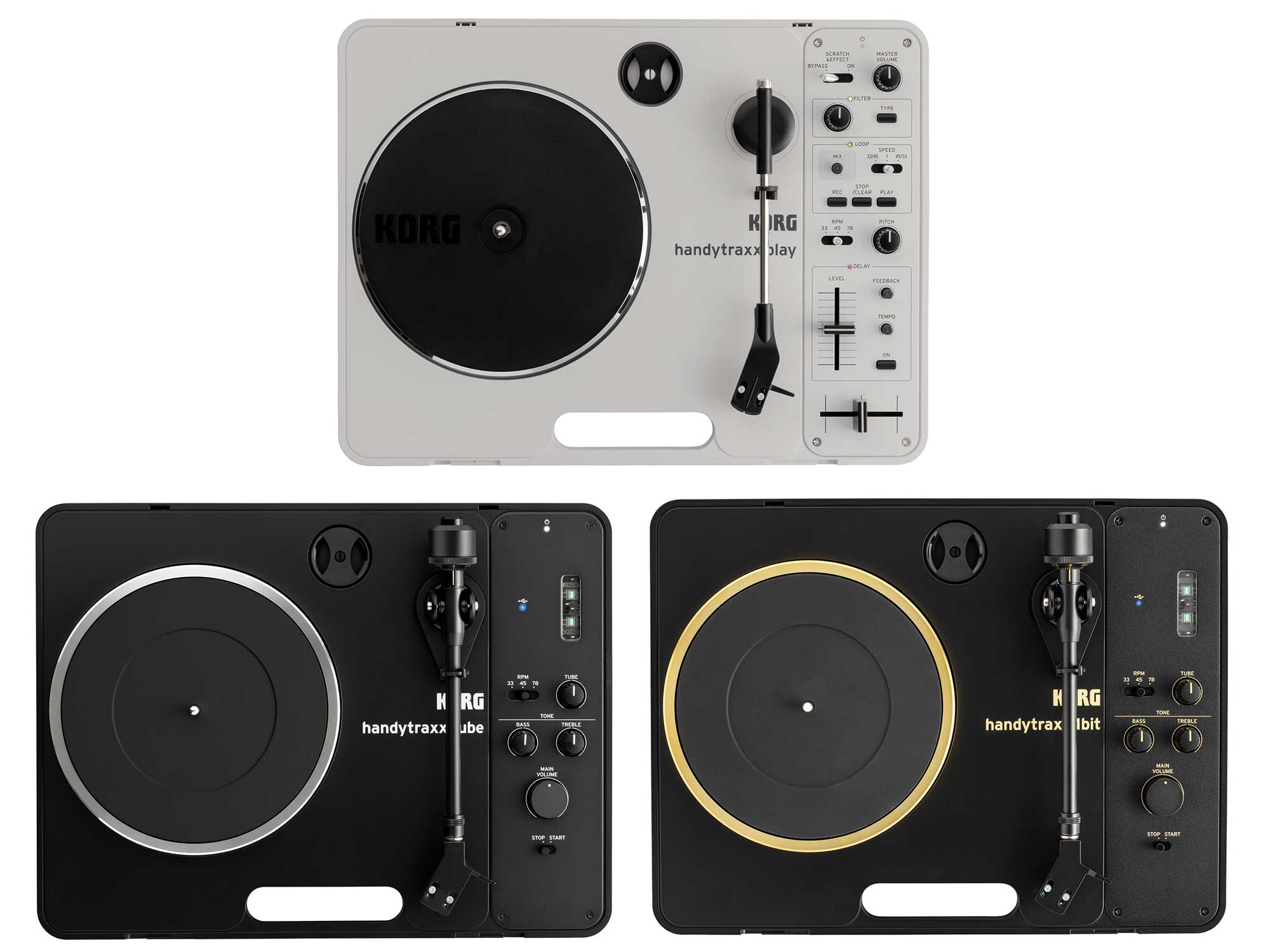 KORG、ポーダブルレコードプレーヤー「handytraxx」シリーズを発表
