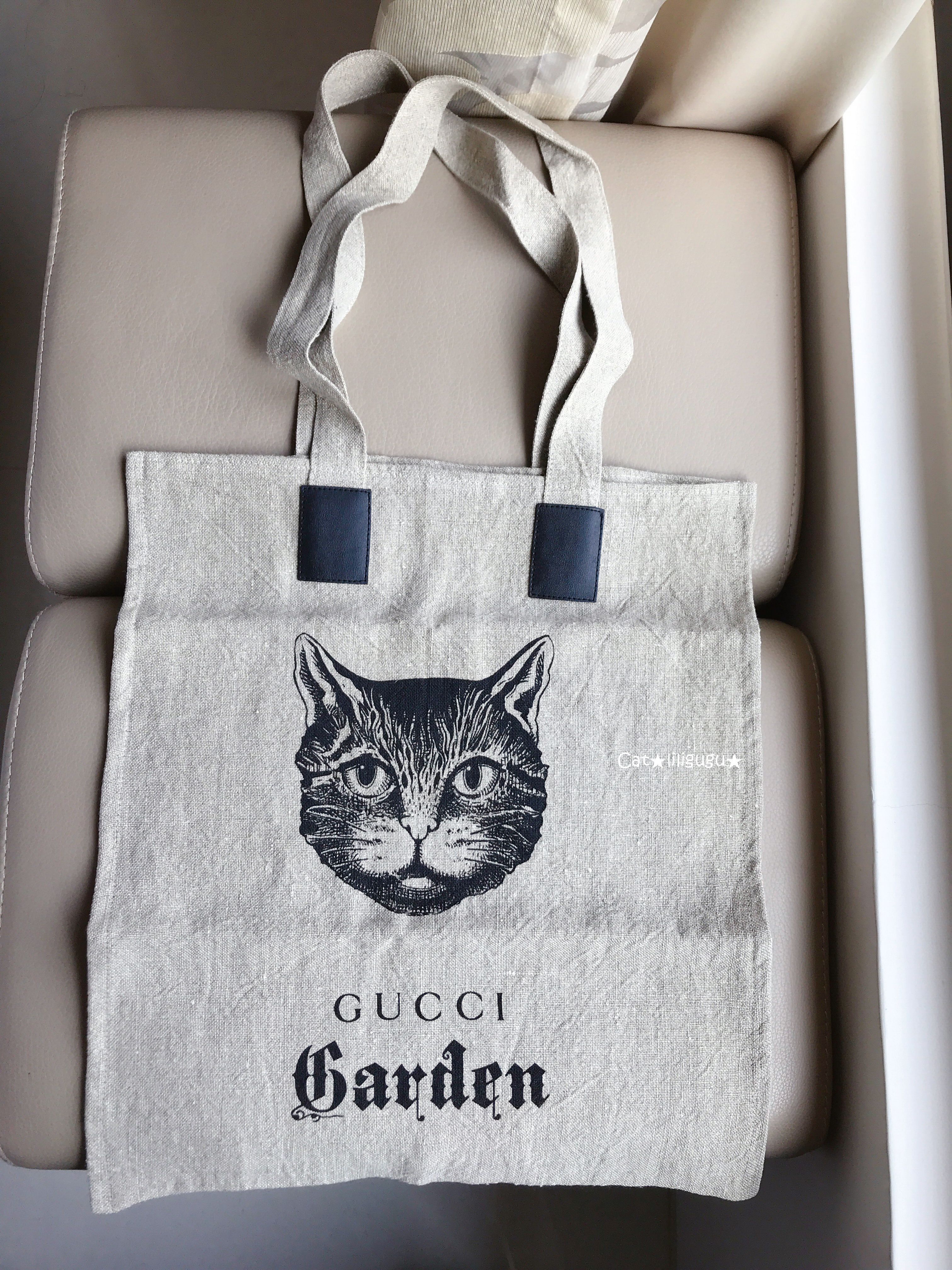 レア限定品(グッチ)猫/ネコ☆プリントエコバッグ☆キャンバス (GUCCI