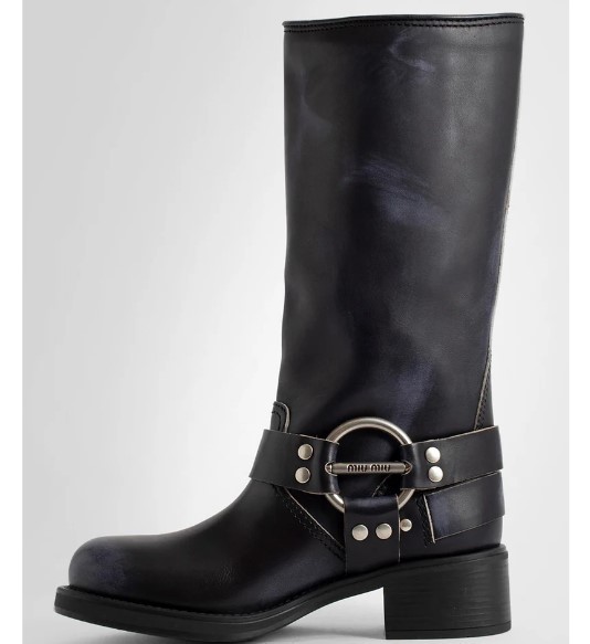 秋冬におすすめ♪【MIU MIU】ブラウン/ブラック レザー ブーツ (MiuMiu