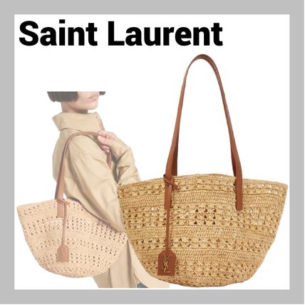 Saint Laurent】パニエ スモール ラフィア かごバッグ (Saint Laurent