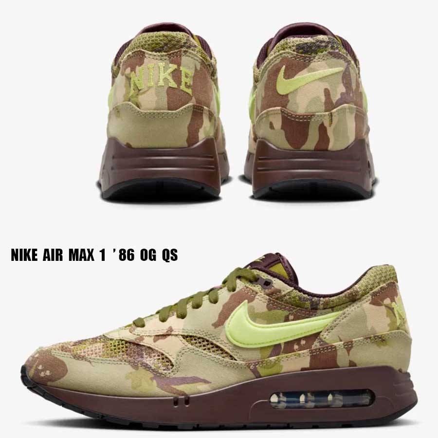 NIKE☆AIR MAX 1 '86 OG QS☆CAMO AND LIGHT LEMON TWIST☆迷彩 (Nike