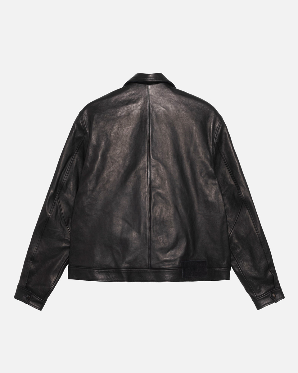 Stussy x Our Legacy Work Shop Blouson Jacket Leather Black (STUSSY