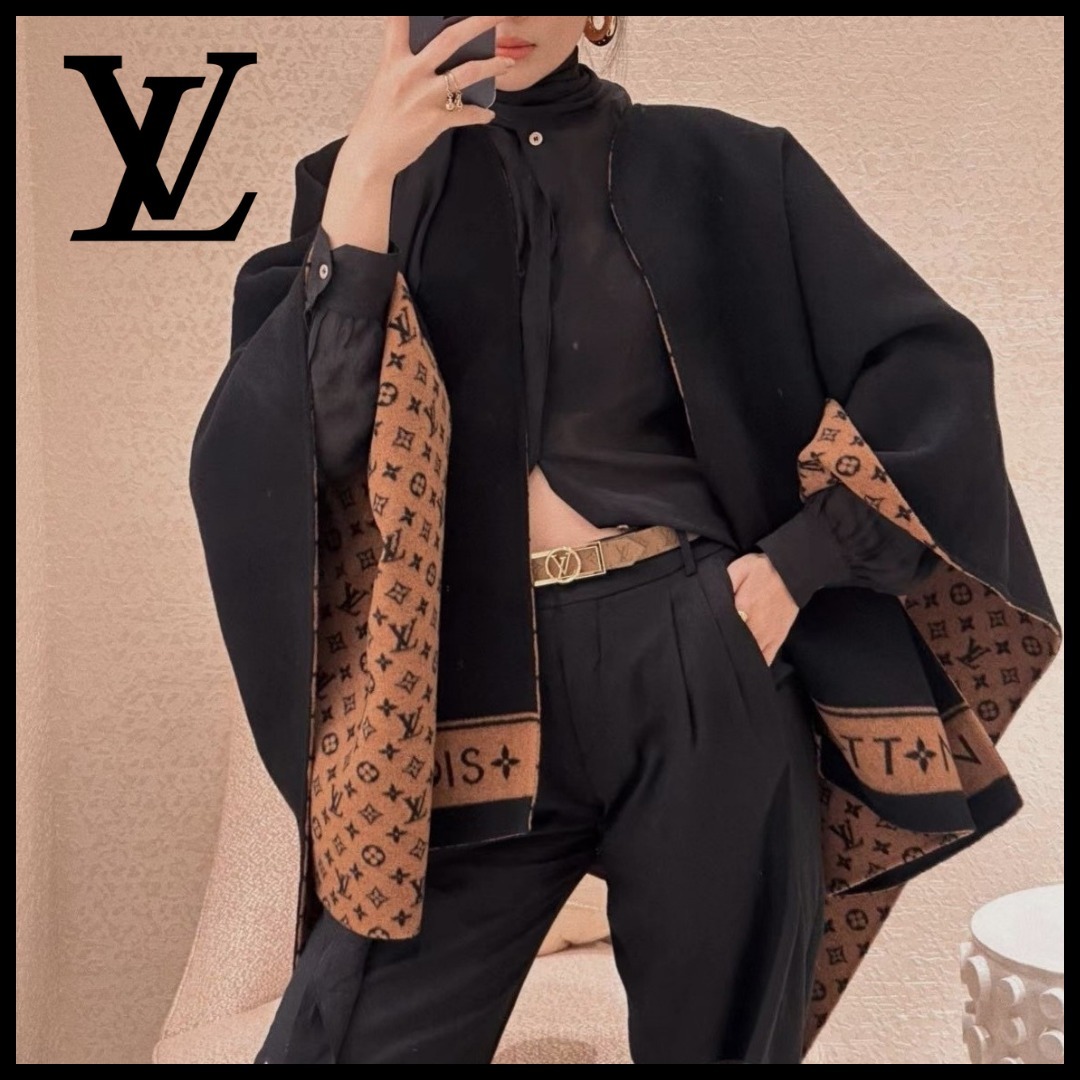 リバーシブルで楽しめる♪】ルイヴィトン モノグラム ケープ (Louis