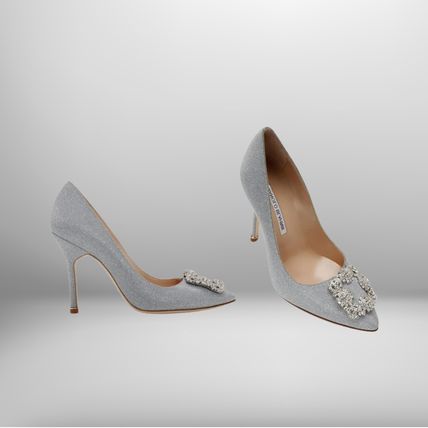 シルバー（銀色）系 Manolo Blahnik Hangisi(マノロブラニク) パンプス
