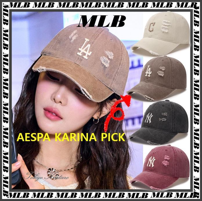 MLB] Damage Washing Unstructured Ball Cap ☆大人気☆ (MLB Korea
