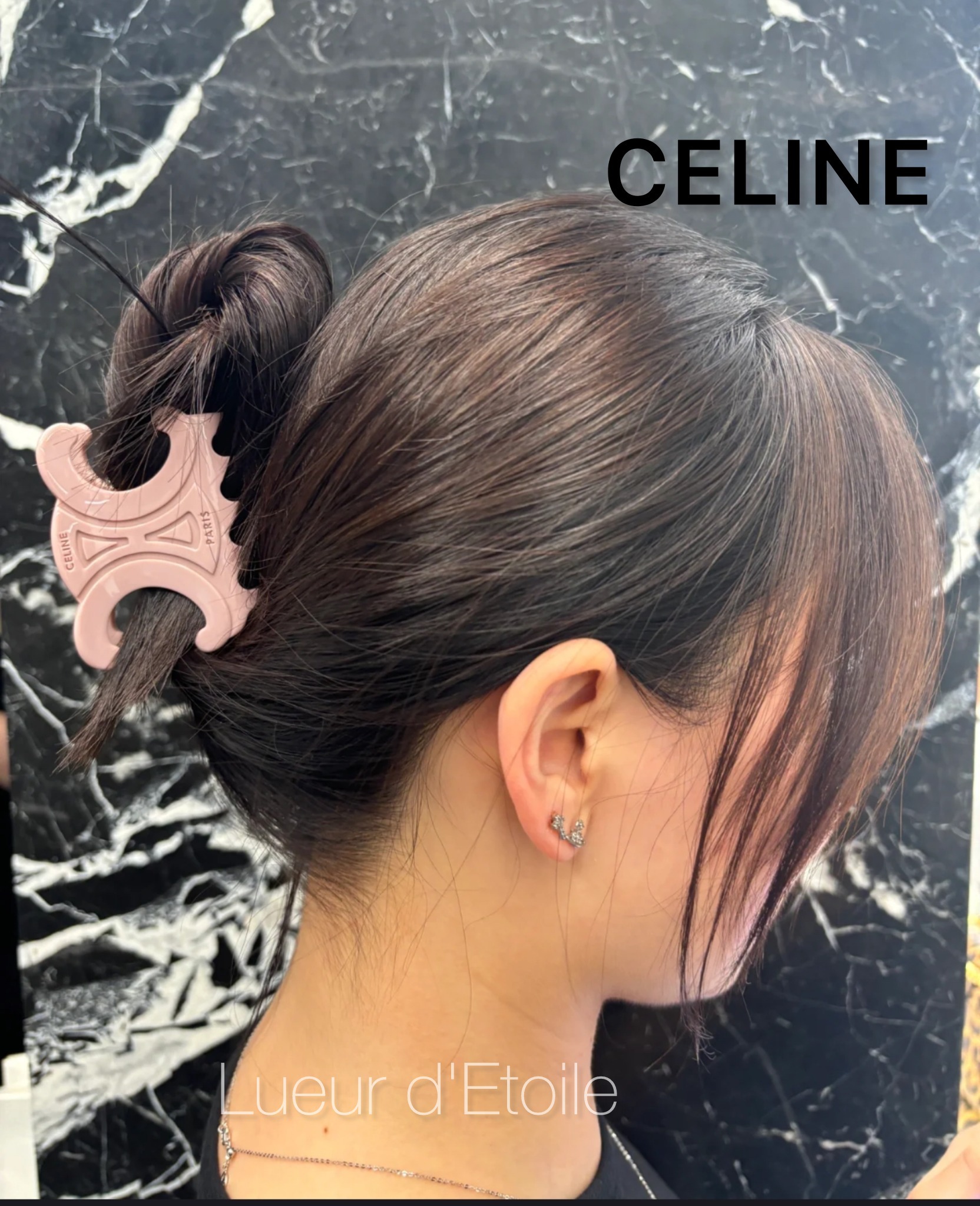 髪を彩るアクセント】CELINE ラージ ヘアクロー / アセテート (CELINE
